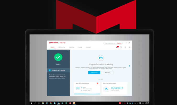 download and install mcAfee antivirus